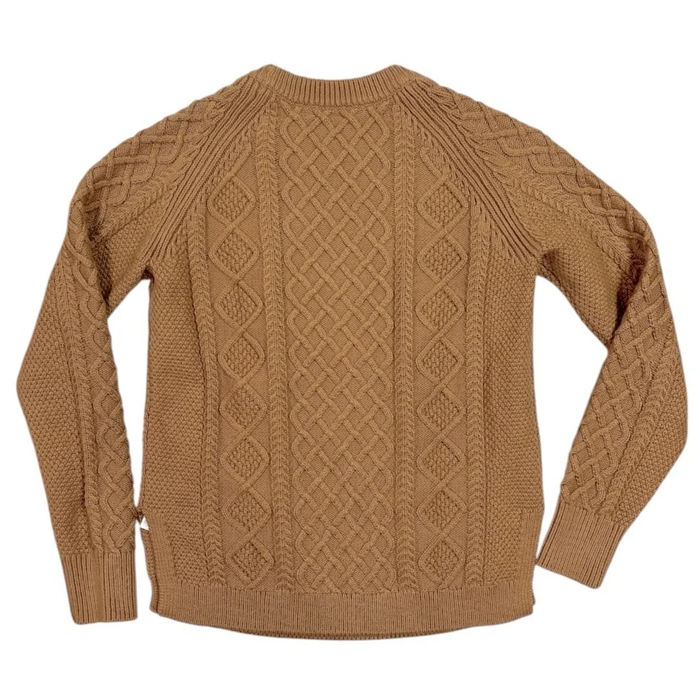 J. Crew Cotton Cableknit Sweater size XXS in Light Brown